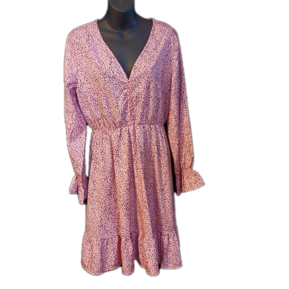 Made With Love Floral Peasant Dress Medium Long Sleeve